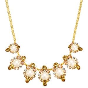 Charter Club Necklace - Crystal Stone & Pearl - Gold Chain NWT